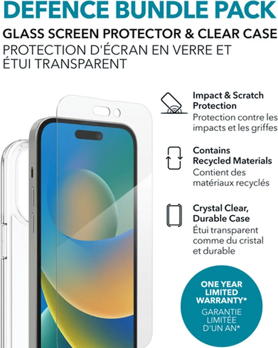 ZAGG iFrogz Defence Glass iPhone 14 Pro - Schermbeschermer