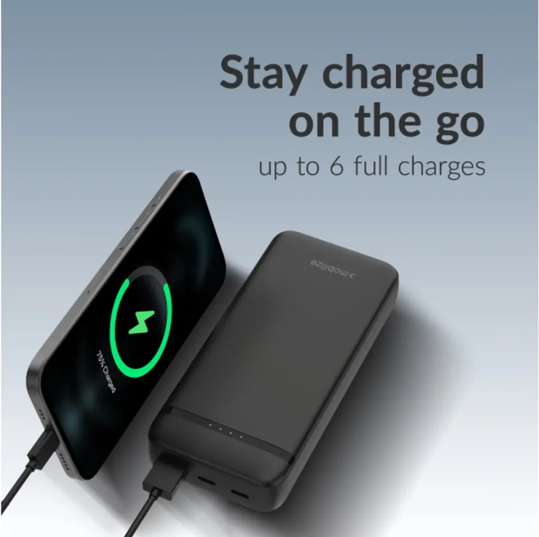 Mobilize Powerbank 20.000mAh MOB-PB-018 - 3x USB - 20W - Zwart