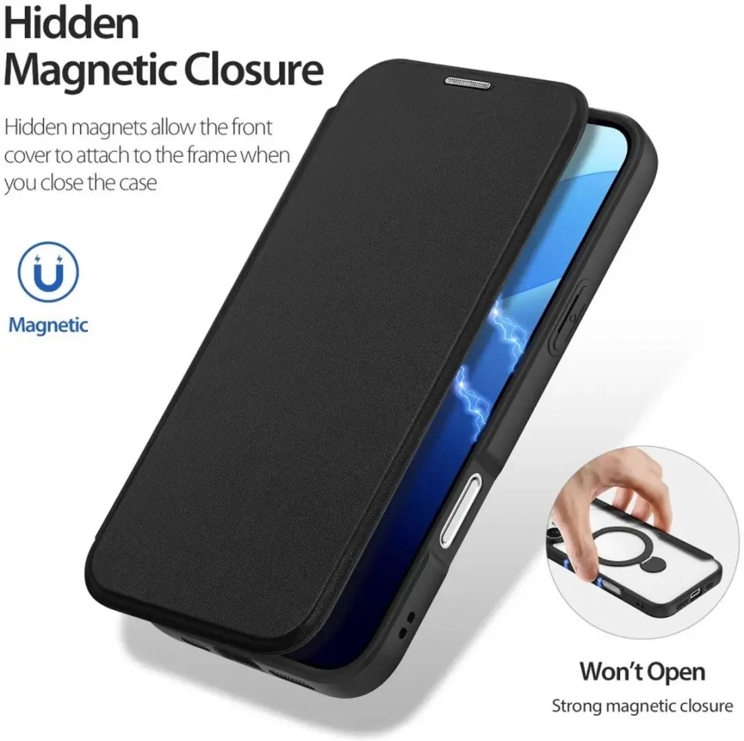 Dux Ducis Skin Pro Telefoonhoesje iPhone 16 Pro - 2 Pasjes - Zwart - afbeelding 6 van 6