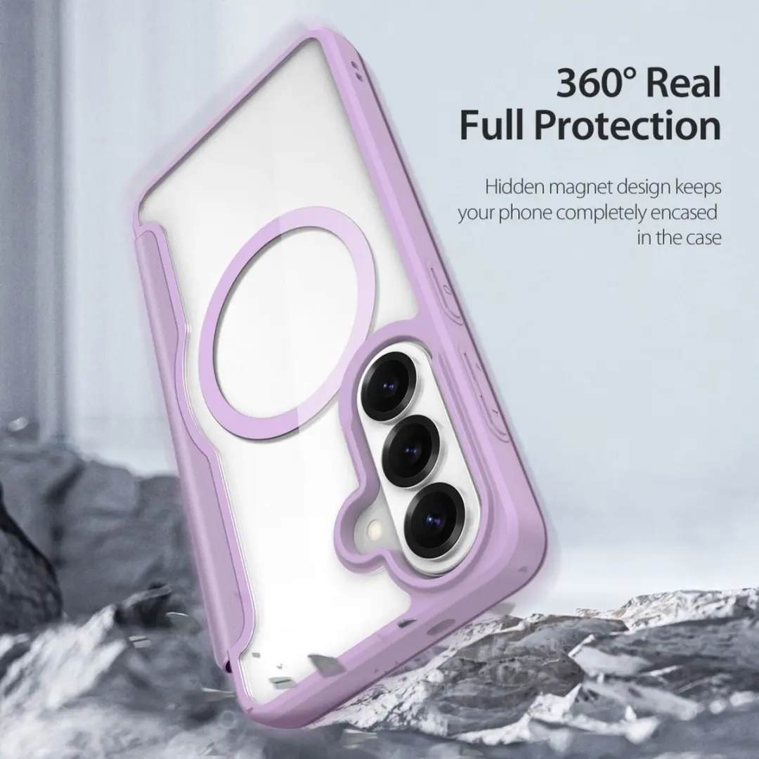 Dux Ducis Skin X Pro Hoesje Samsung Galaxy S26 Plus - MagSafe/RFID - Transparant Paars Roze - afbeelding 6 van 6