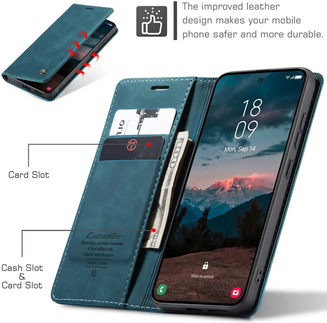 Caseme 013 Book Case Hoesje Samsung Galaxy S26 Plus - Blauw