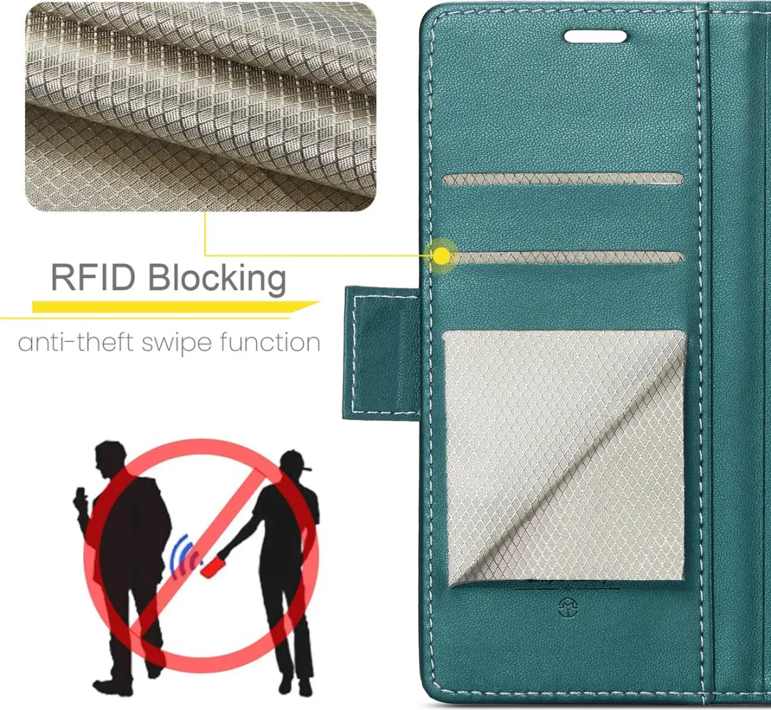Caseme Wallet Case iPhone 16 - Groen - RFID Bescherming