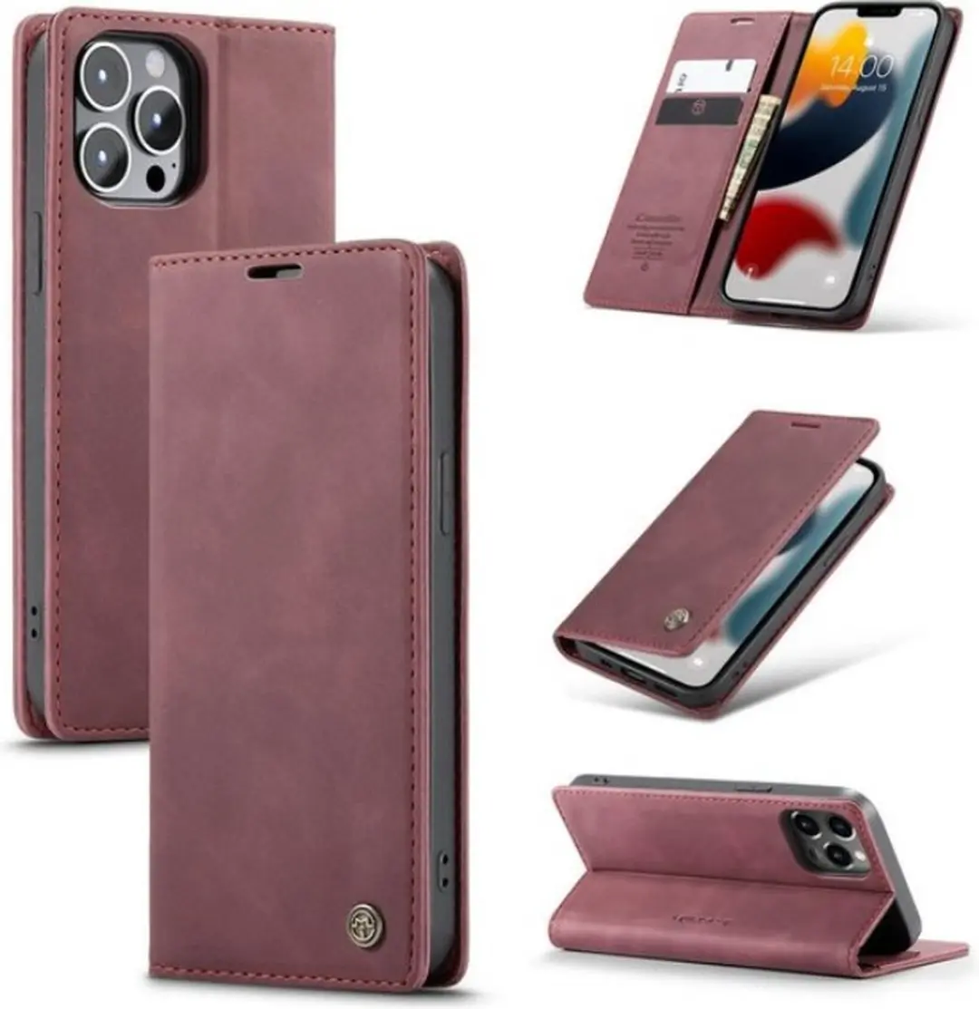 Caseme Bookcase Telefoonhoes iPhone 13 Pro Max - Paars