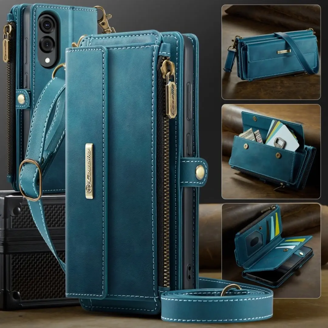 Caseme Samsung Galaxy S25 Edge Hoesje Blauw - 9 Pasjes