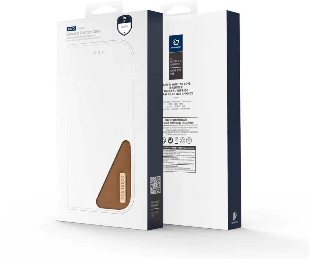 Dux Ducis Hivo Series iPhone 16E Hoesje - 3 Pasjes - Bruin