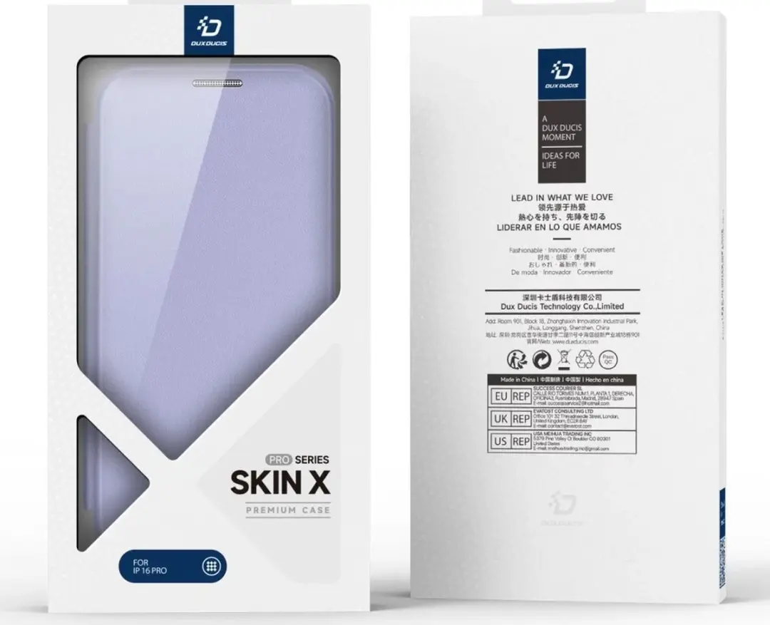 Dux Ducis iPhone 16 Pro Max Hoesje - 360° Ringstandaard - 2 Pasjes - Paars