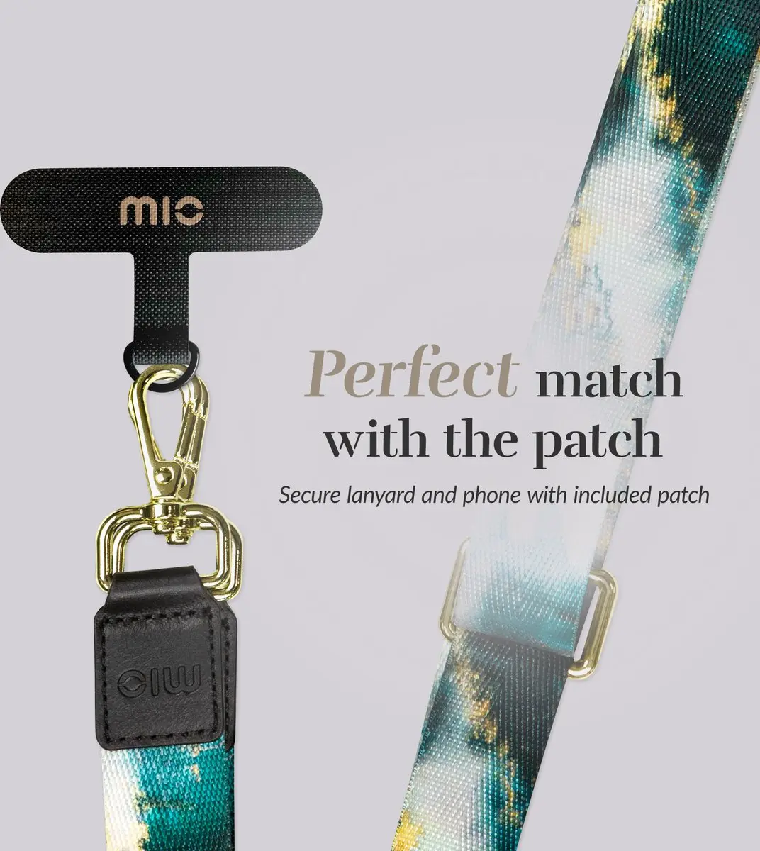 Mobilize Mio Nylon Universeel Telefoonkoord Verstelbaar - Green Marble - afbeelding 6 van 6