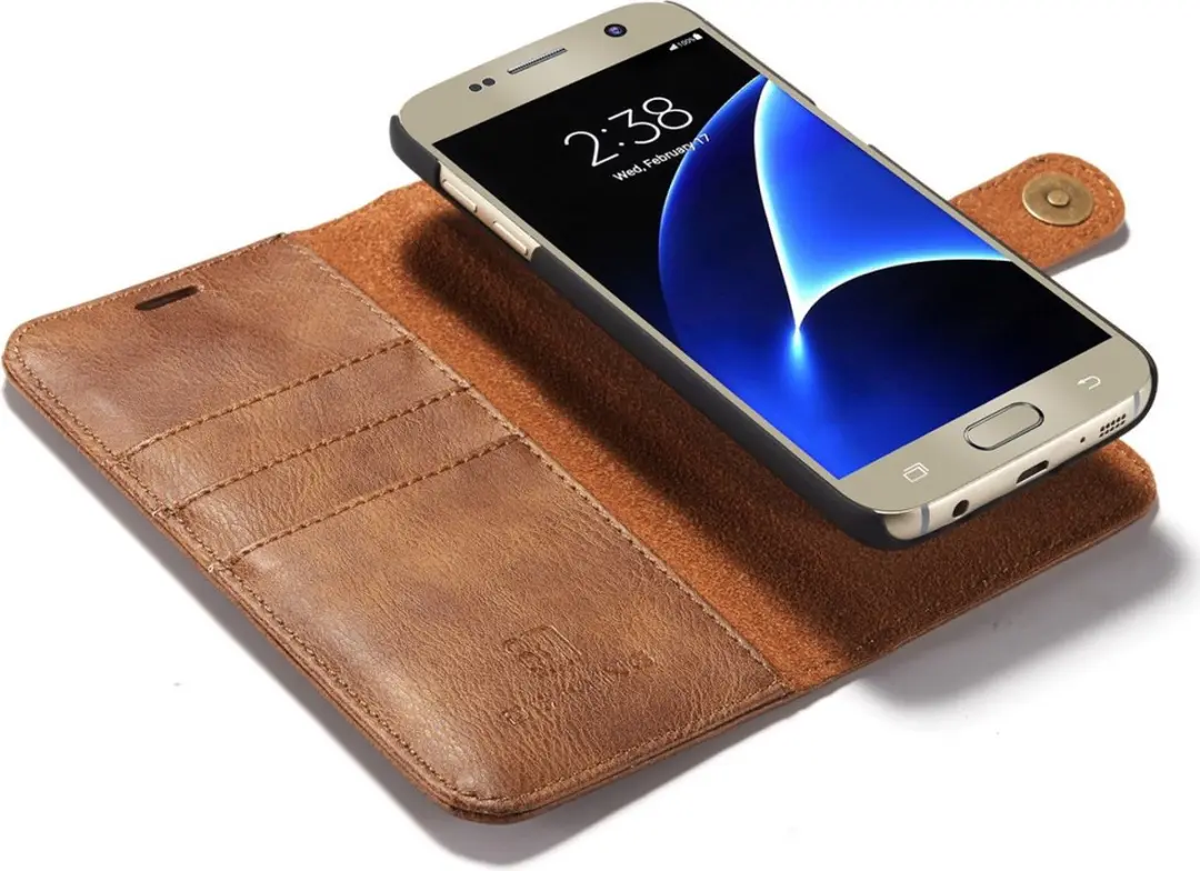 DG.Ming Samsung Galaxy S7 Leren Hoesje - 3 Pasjes - Bruin