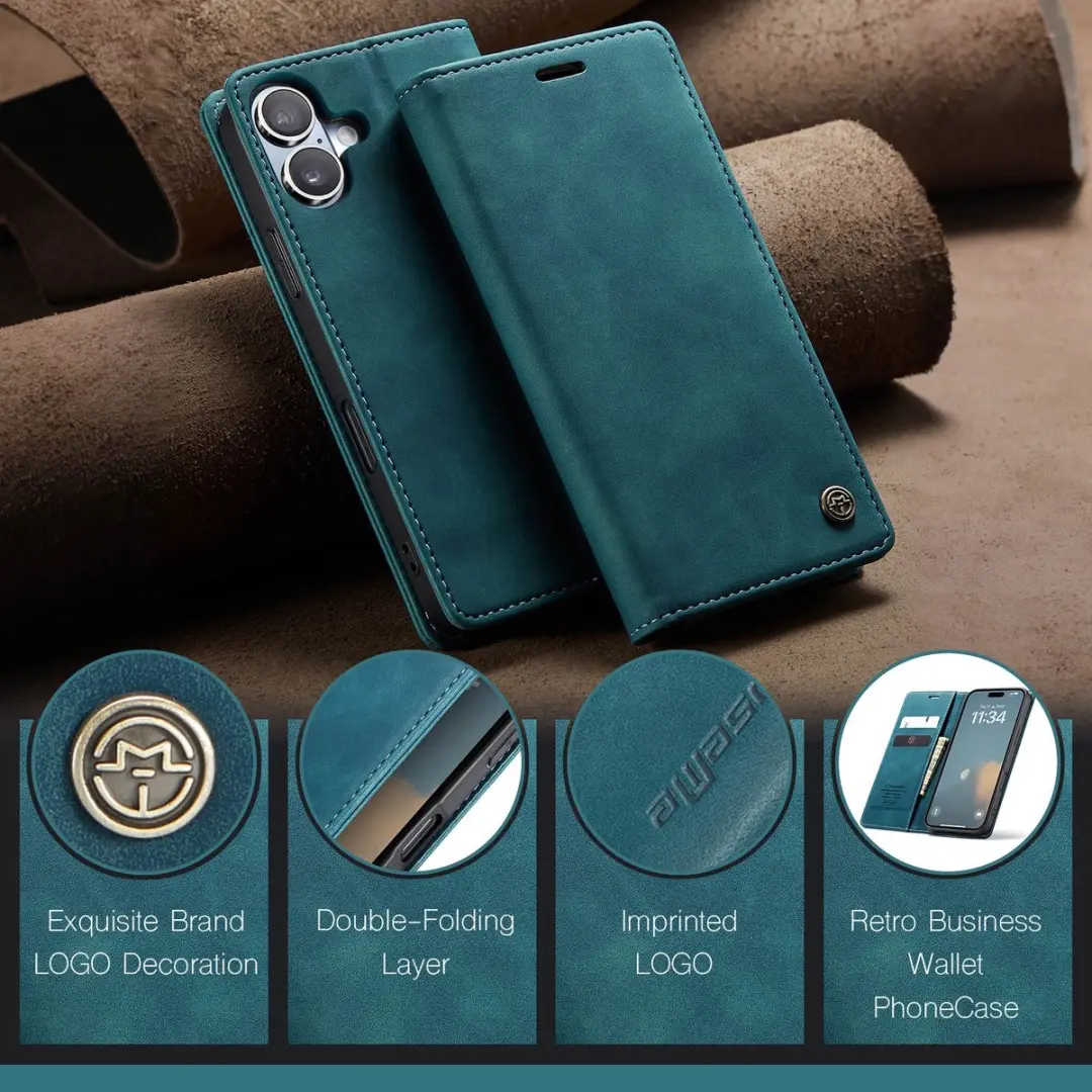 Caseme 013 Book Case iPhone 17 Hoesje - Blauw