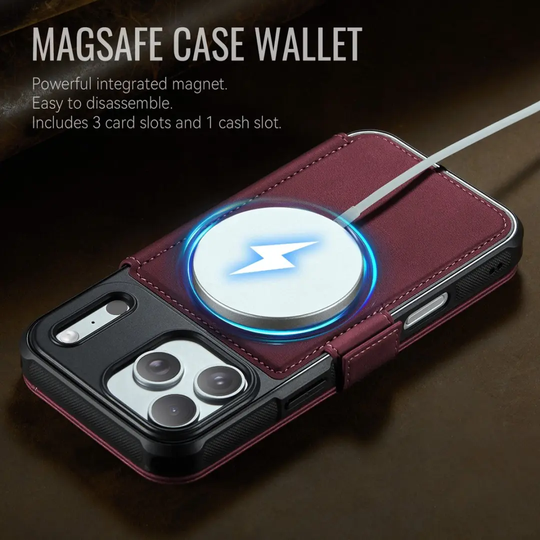 Caseme 053 Slim Book Case iPhone 17 Pro - MagSafe Rood