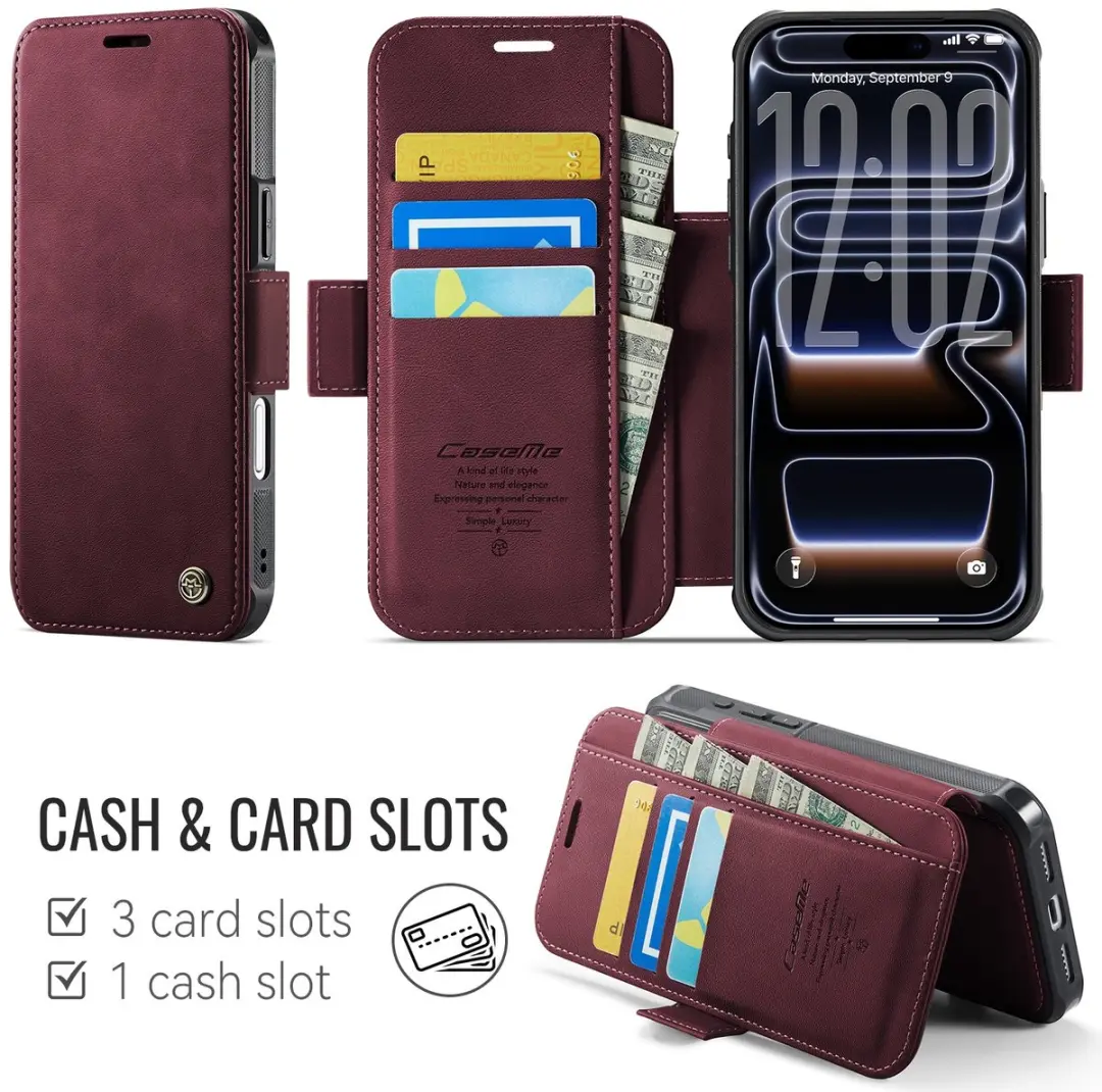 Caseme 053 Slim Book Case iPhone 17 Pro - MagSafe Rood