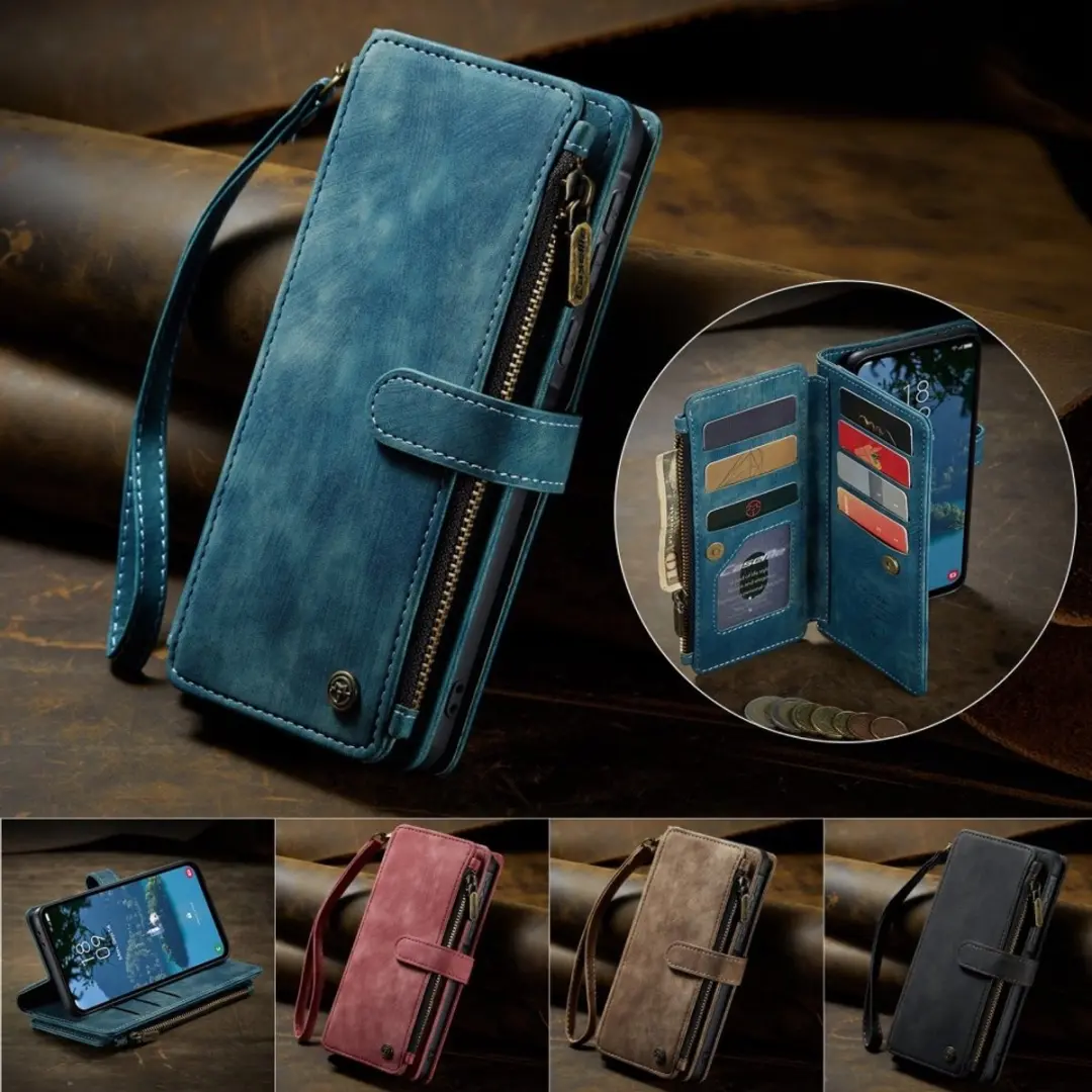 Caseme C30 Book Case Hoesje Samsung Galaxy A36 - Blauw - 10 Pasjes