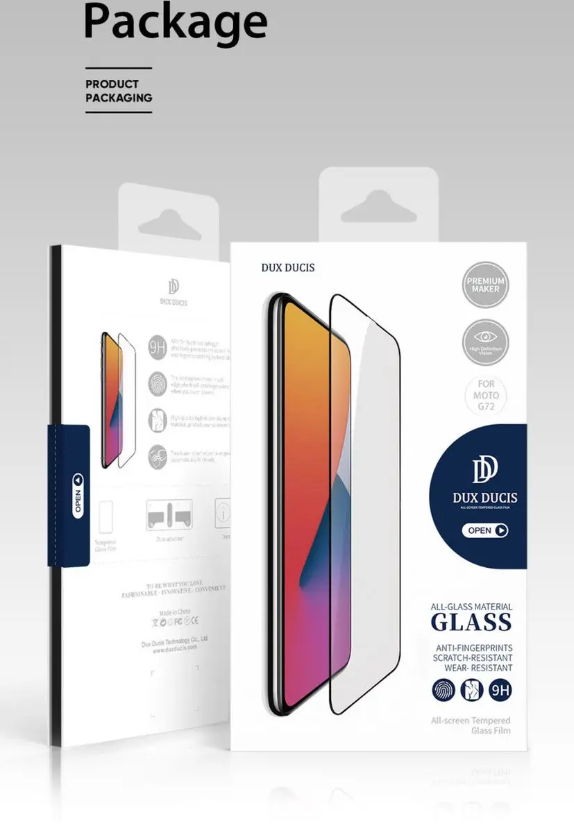Dux Ducis Motorola Moto G72 Full-Cover Tempered Glass - Zwart