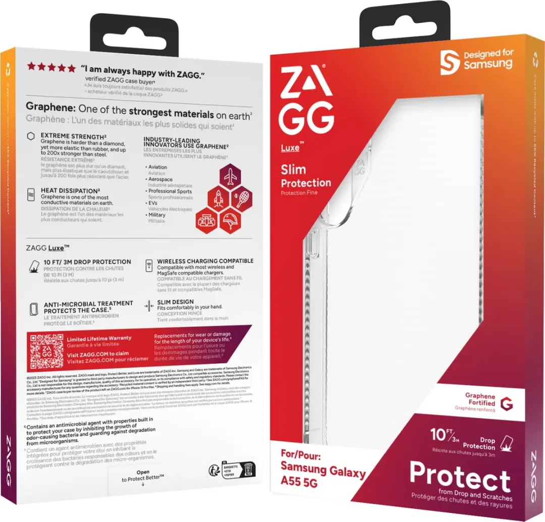 ZAGG Luxe Hoesje Samsung Galaxy A55 3M Valbescherming Transparant