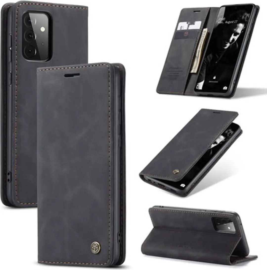 Caseme Hoesje Samsung Galaxy A72 5G Wallet Book - Zwart A726-10