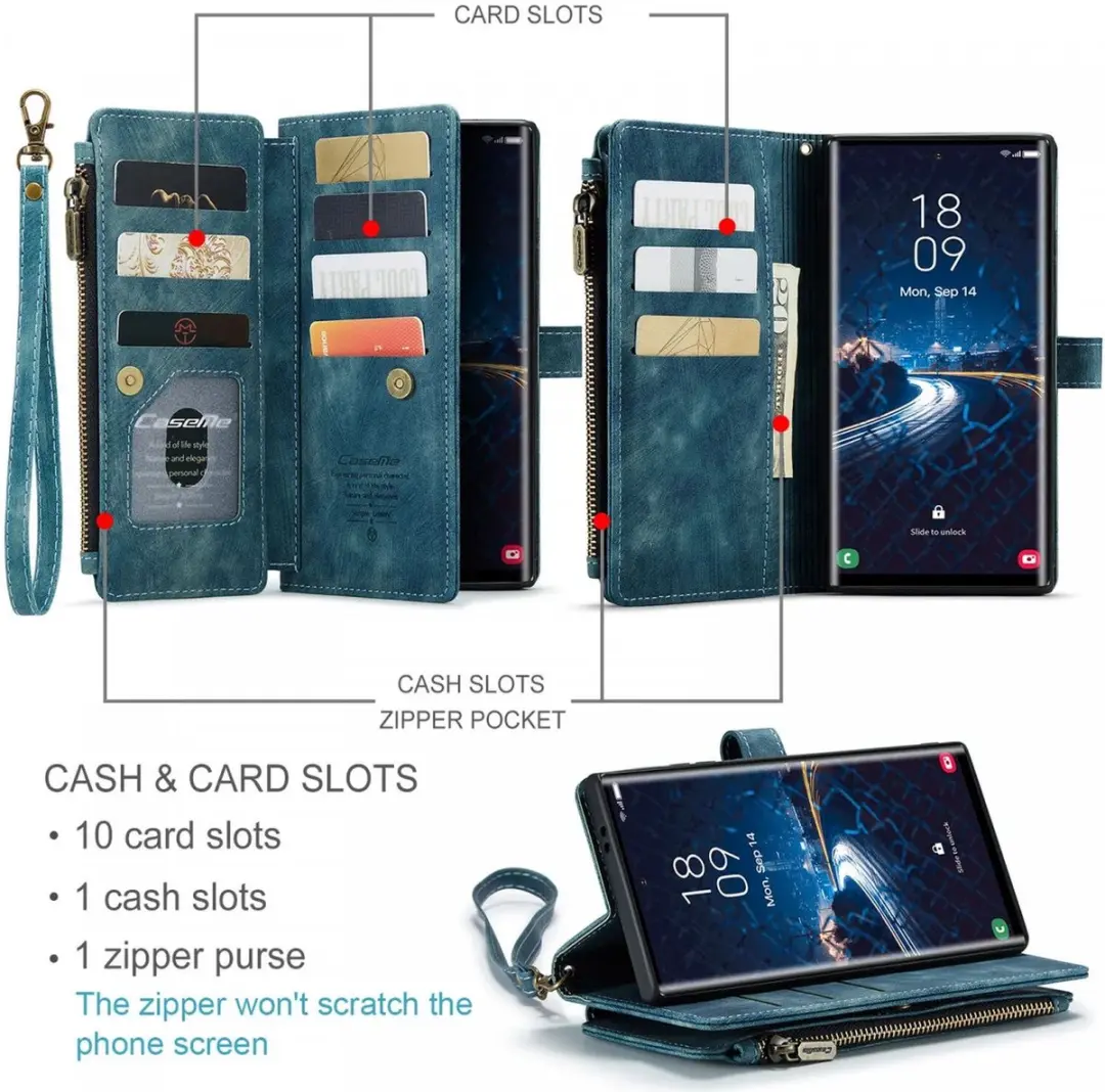 CaseMe C30 Hoesje Samsung Galaxy S24 Ultra - Blauw