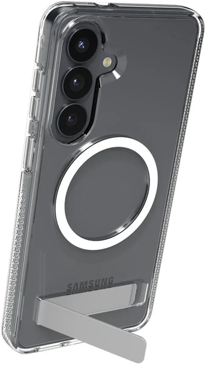 ZAGG Crystal Palace Snap Kickstand - Hoesje S26 Plus - 4M Valbescherming - Transparant