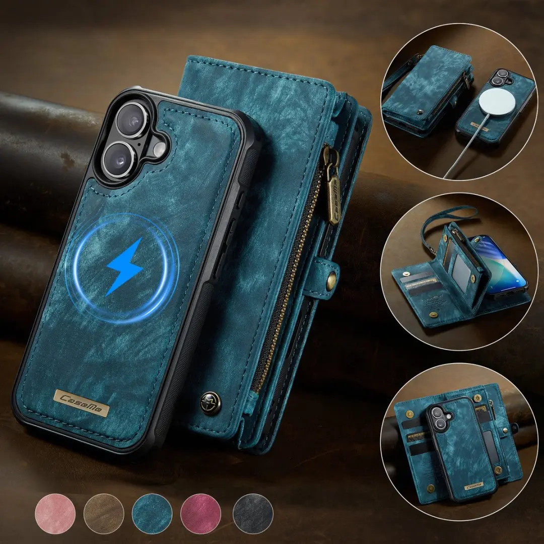 CaseMe 008 iPhone 17 Hoesje - Book Case & Portemonnee Blauw