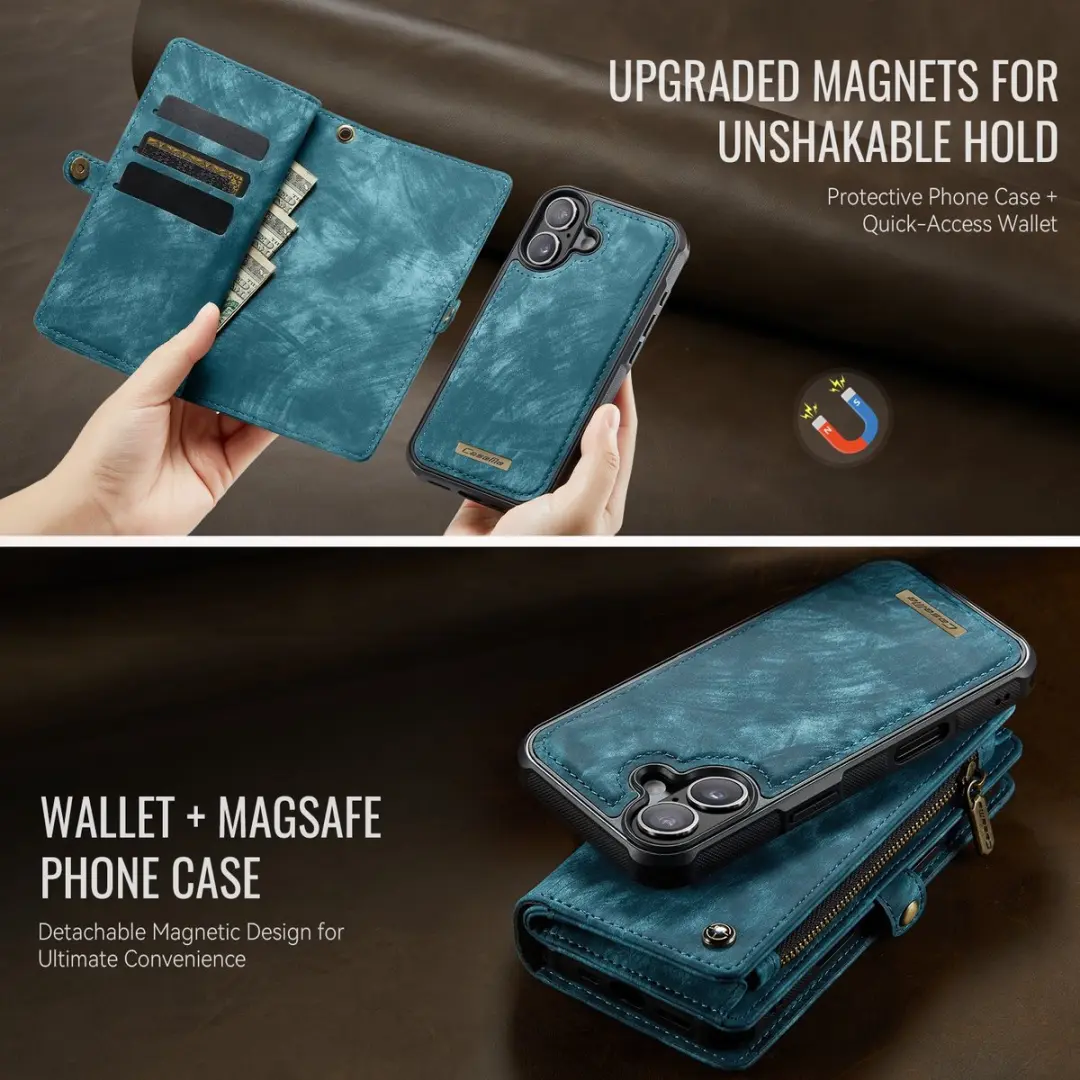CaseMe 008 iPhone 17 Hoesje - Book Case & Portemonnee Blauw