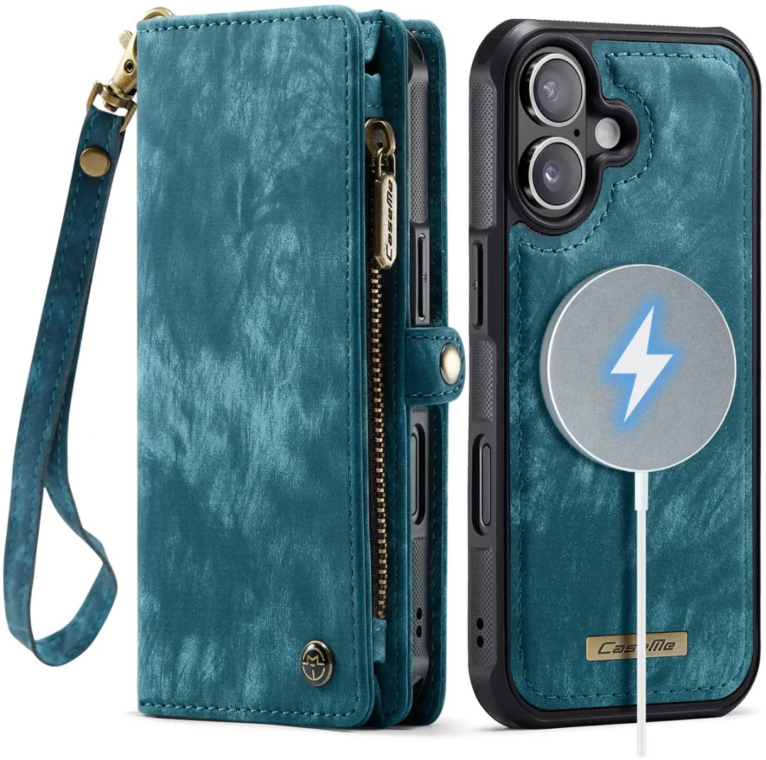CaseMe 008 iPhone 17 Hoesje - Book Case & Portemonnee Blauw