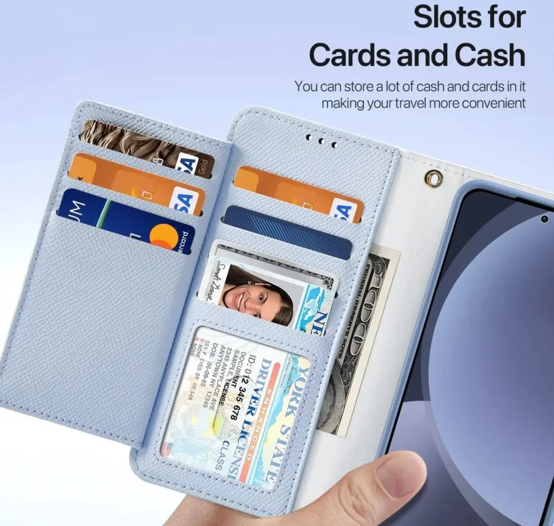 Dux Ducis Lawa Series Telefoonhoesje S25 - Licht Blauw - 7 Pasjes - afbeelding 6 van 6