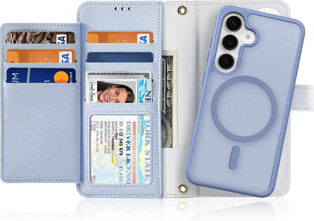 Dux Ducis Lawa Series Telefoonhoesje S25 - Licht Blauw - 7 Pasjes