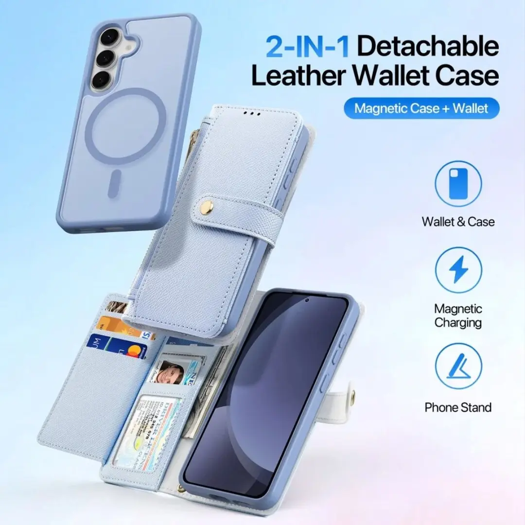 Dux Ducis Lawa Series Telefoonhoesje S25 - Licht Blauw - 7 Pasjes