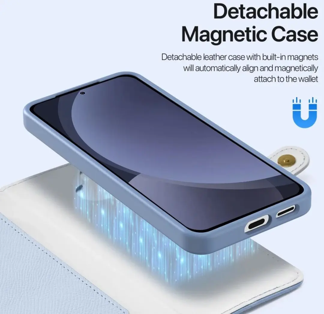 Dux Ducis Lawa Series Telefoonhoesje S25 - Licht Blauw - 7 Pasjes