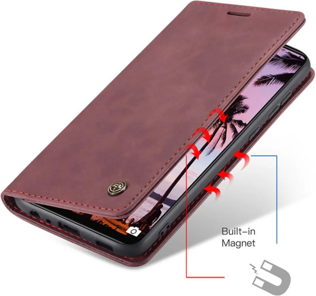 Caseme Samsung Galaxy A72 5G Wallet Book Hoesje - Magneetsluiting - Rood - A726-12 - afbeelding 6 van 6