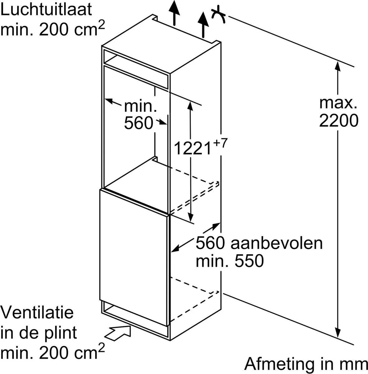 Siemens iQ100 KI41RNSE0 Inbouwkoelkast 204L - Sleepdeur - afbeelding 6 van 6