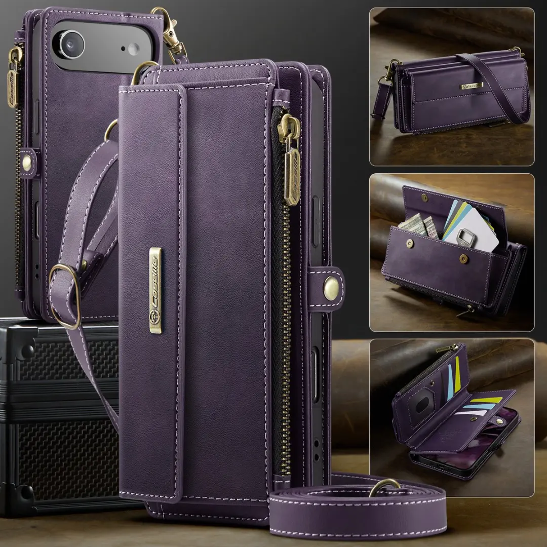 Caseme iPhone 17 Air Hoesje Portemonnee - Paars