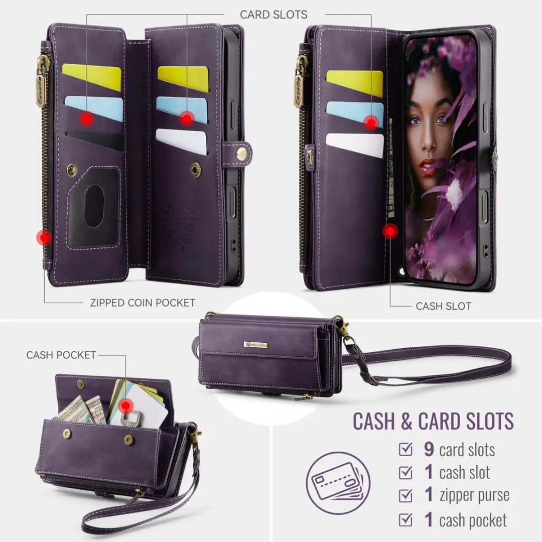 Caseme iPhone 17 Air Hoesje Portemonnee - Paars - afbeelding 6 van 6