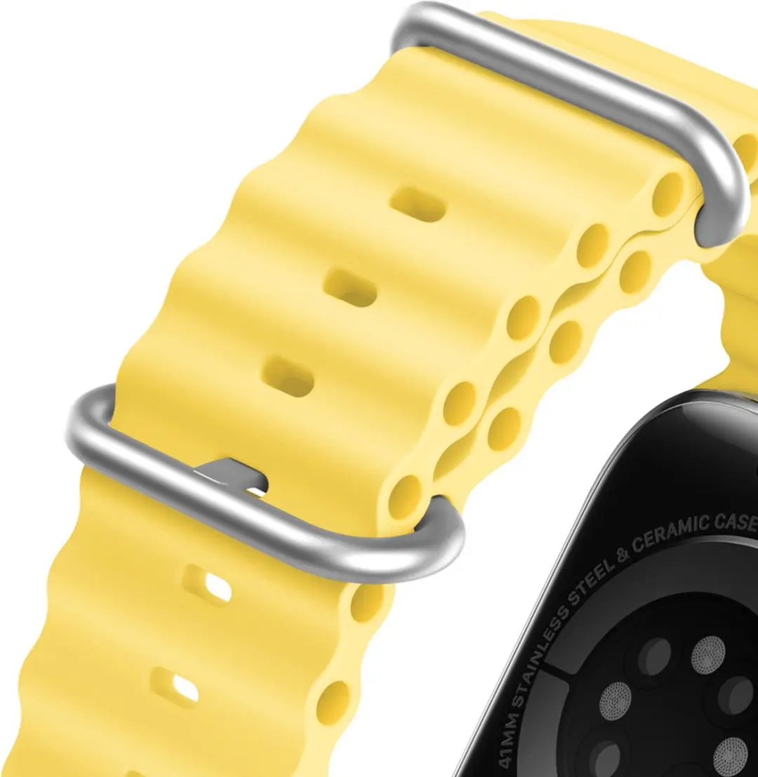 Dux Ducis Strap Horlogeband - Siliconen Geel - 45/44/42mm