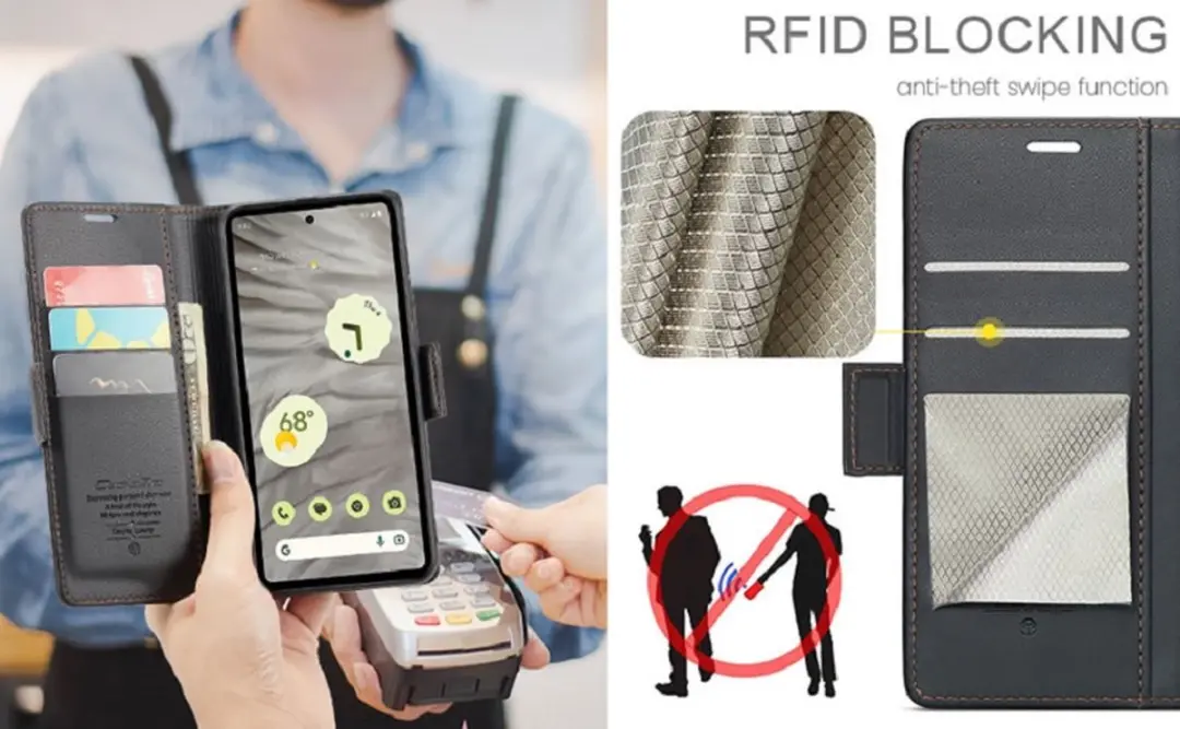 Caseme Wallet Case Google Pixel 7a RFID - Zwart