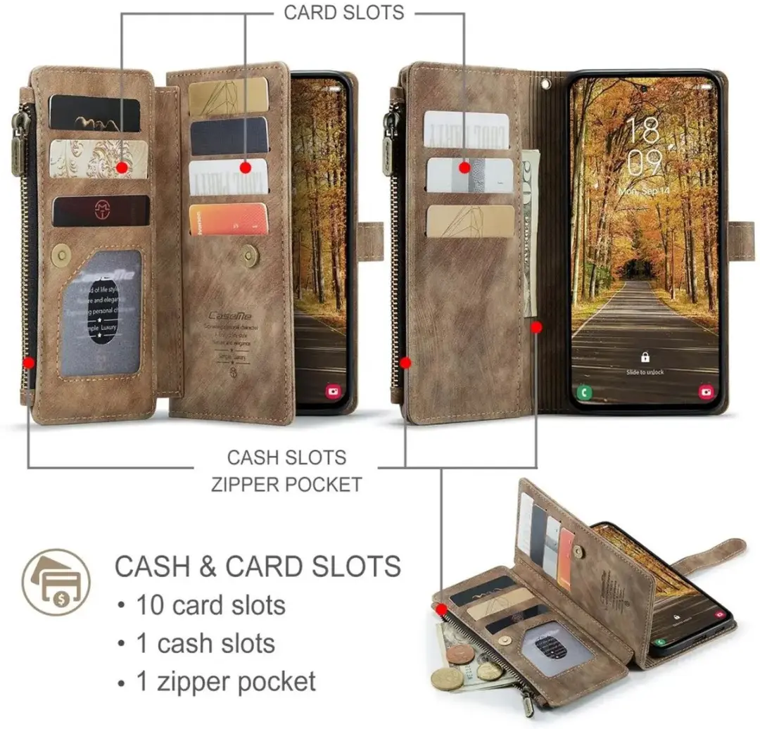 Caseme C30 Hoesje Samsung Galaxy S25 Edge - Bruin