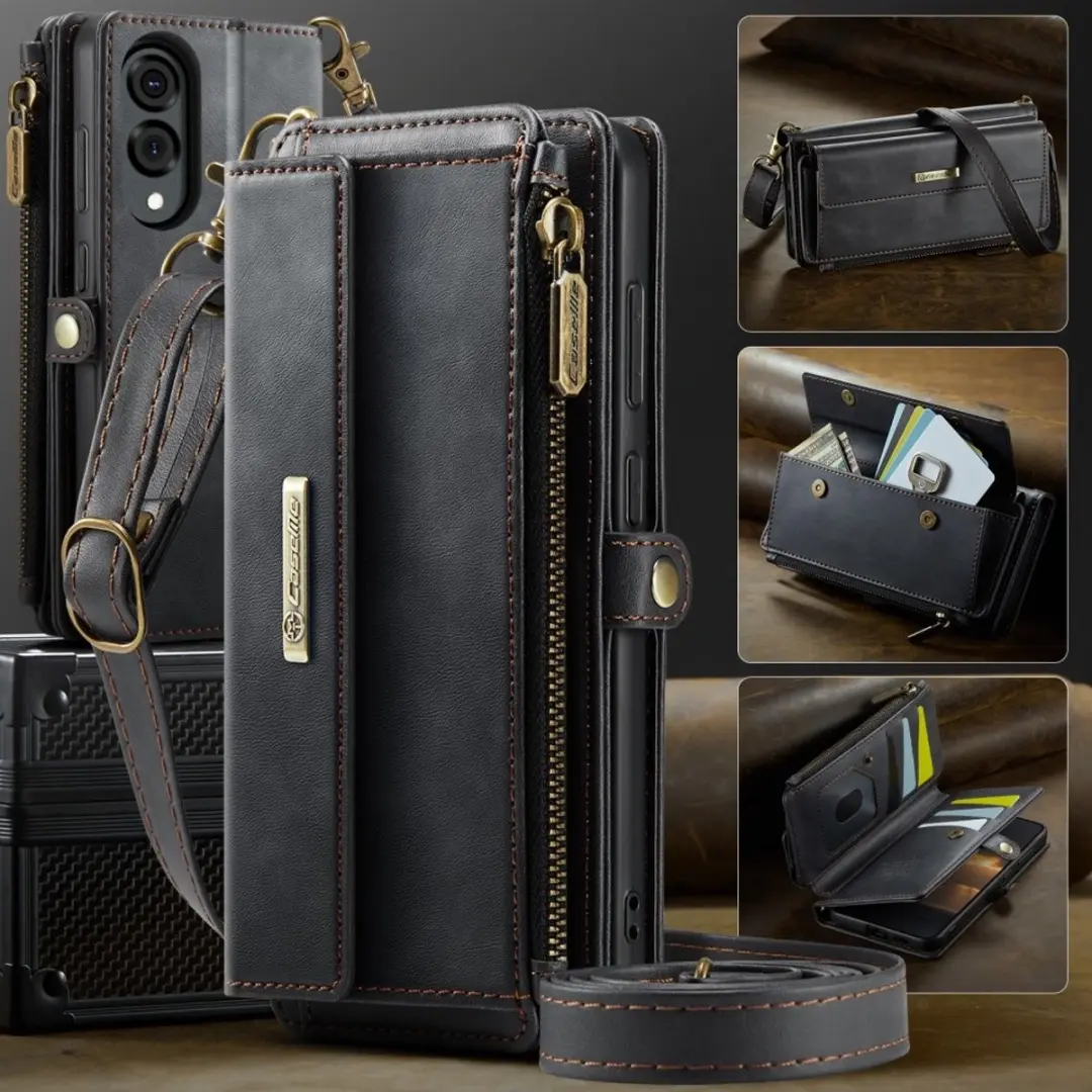 Caseme Samsung Galaxy S25 Edge Hoesje Portemonnee - 9 Pasjes - Zwart