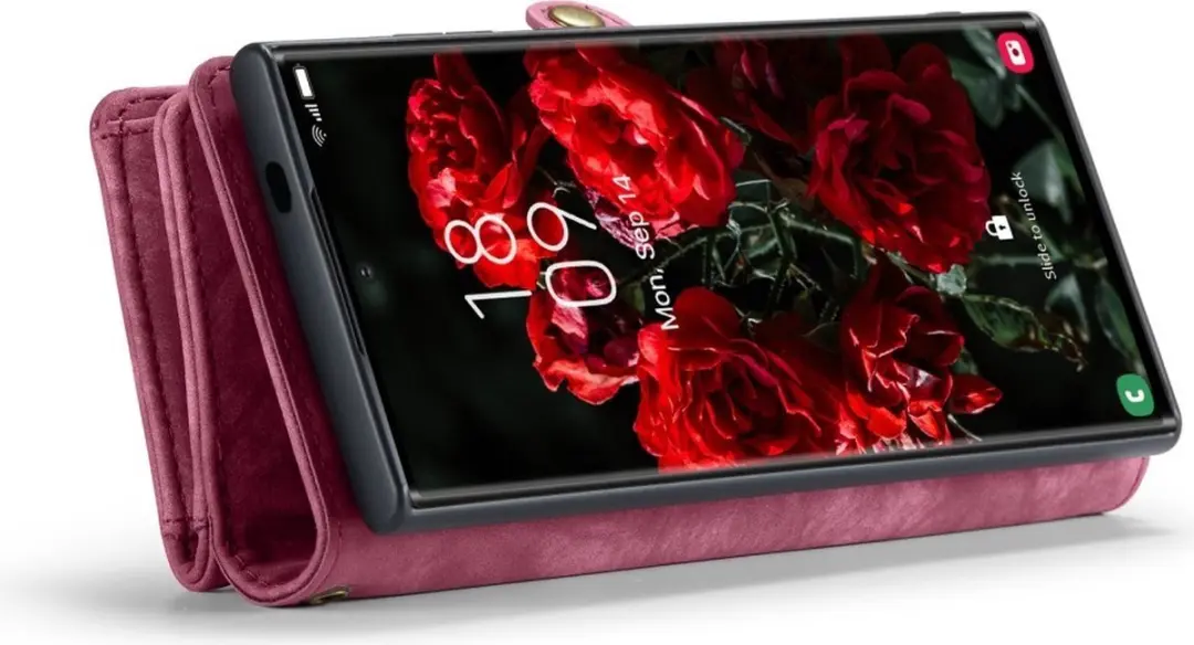 Caseme 008 Hoesje Samsung Galaxy S24 Ultra - 2-in-1 Book Case Rood