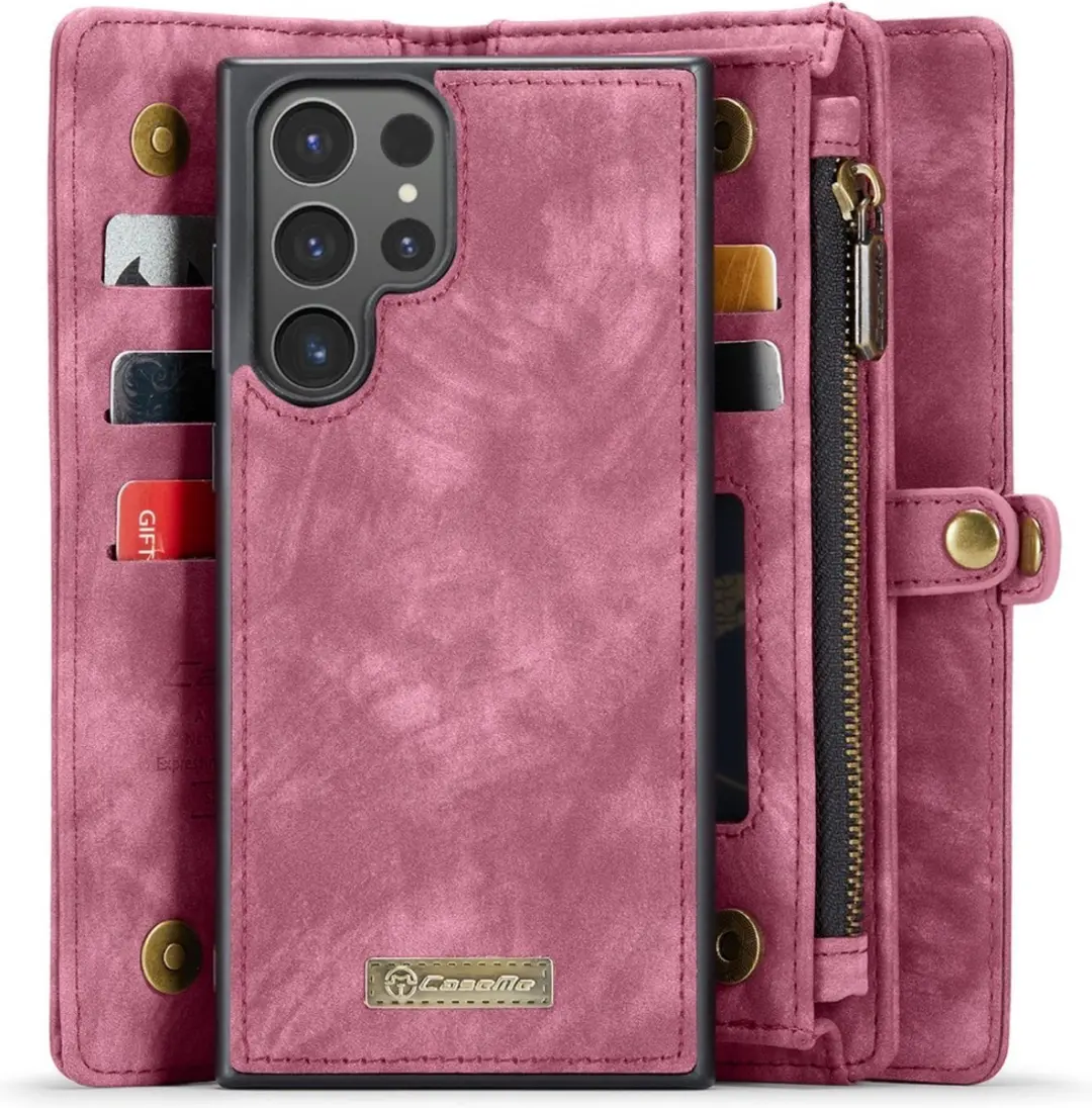 Caseme 008 Hoesje Samsung Galaxy S24 Ultra - 2-in-1 Book Case Rood