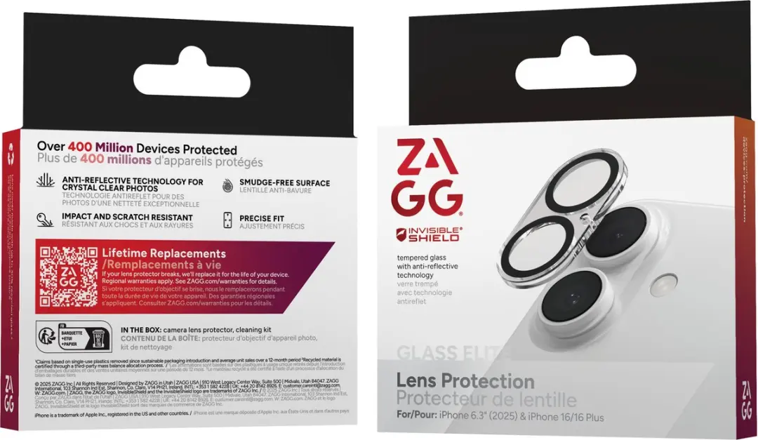 ZAGG Invisibleshield Glass Elite Camera Frame - iPhone 16/16 Plus/17 - Zwart