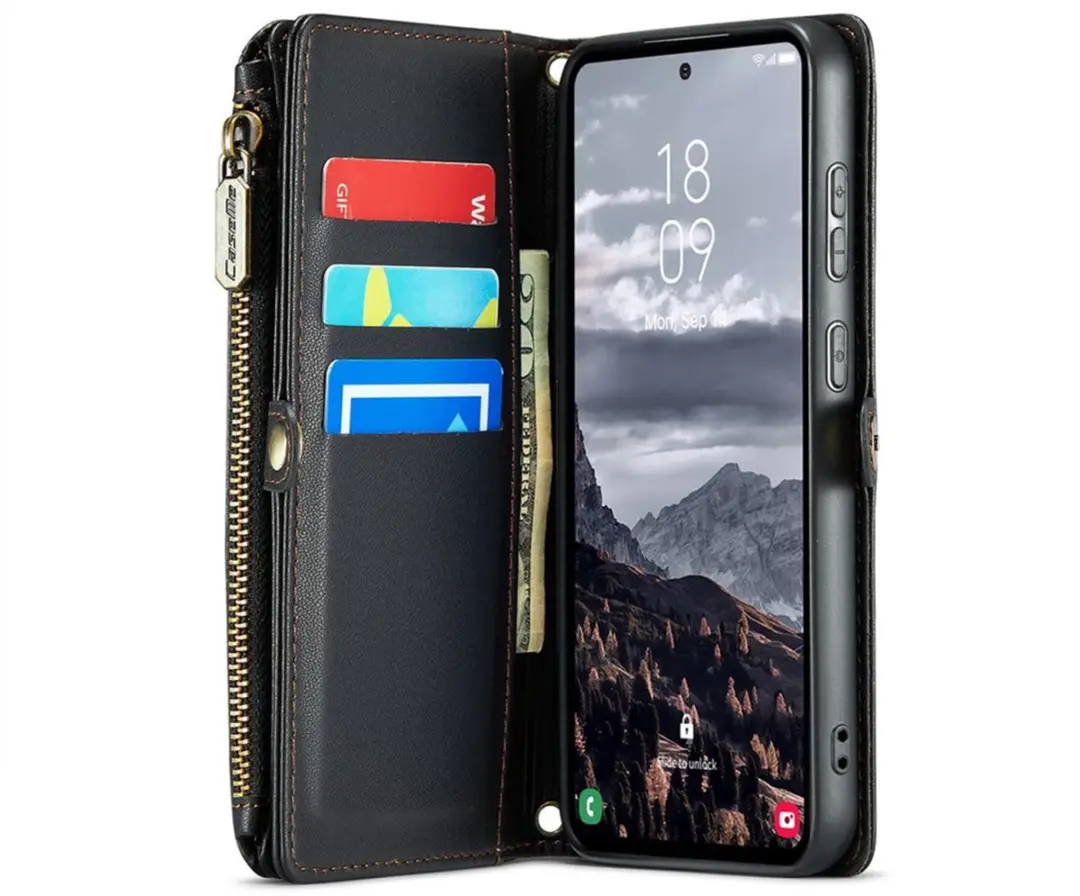 Caseme Bookcase Hoesje Samsung Galaxy A36 - 10 Pasjes - Zwart