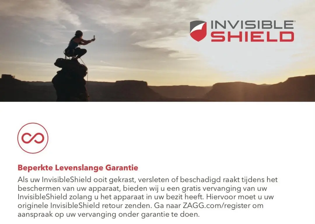 ZAGG InvisibleShield Glass+ Screenprotector 200101105 - Transparant