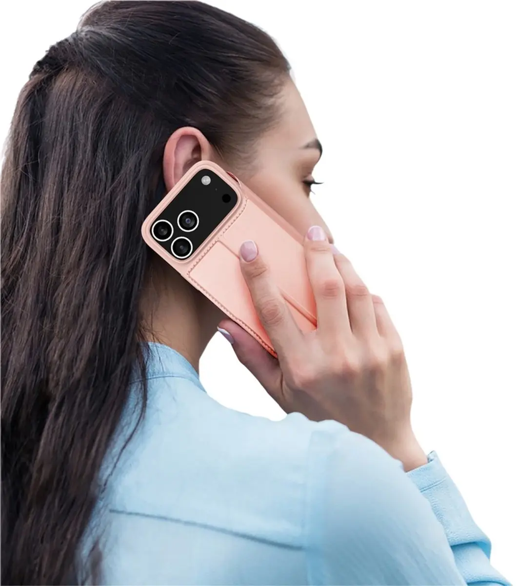 Dux Ducis iPhone 17 Pro Hoesje Rose Goud - Slim Bookcase
