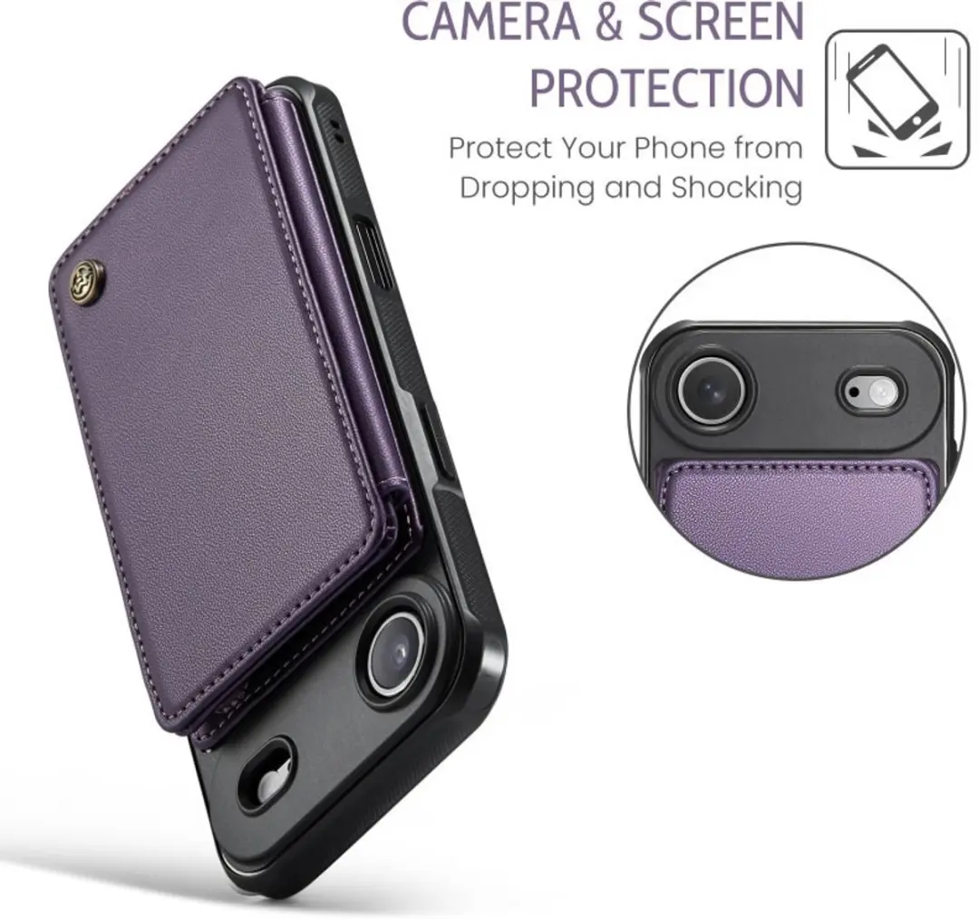 Caseme Portemonnee Backcover iPhone Air - Anti-RFID - 4 Pasjes - Paars