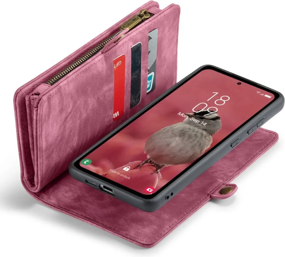 Caseme 008 Hoesje Samsung Galaxy A55 - Portemonnee Rood