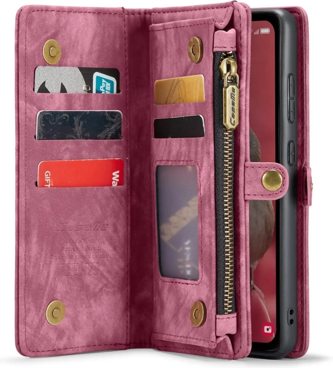 Caseme 008 Hoesje Samsung Galaxy A55 - Portemonnee Rood