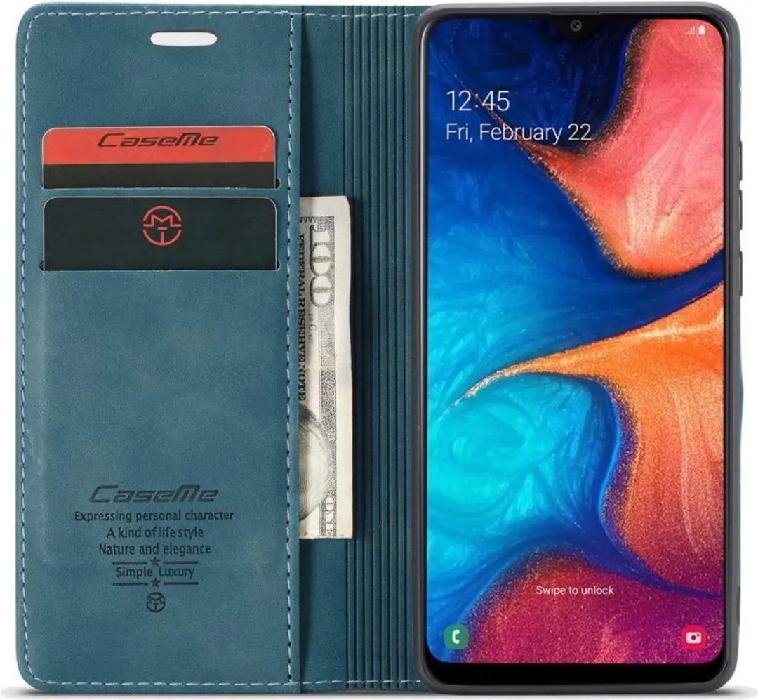 Caseme Book Case Samsung Galaxy A20e - Blauw