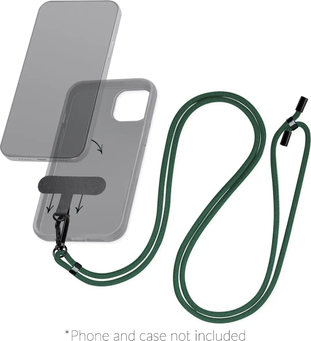 Mobilize Nylon Universeel Telefoonkoord Verstelbaar - Groen