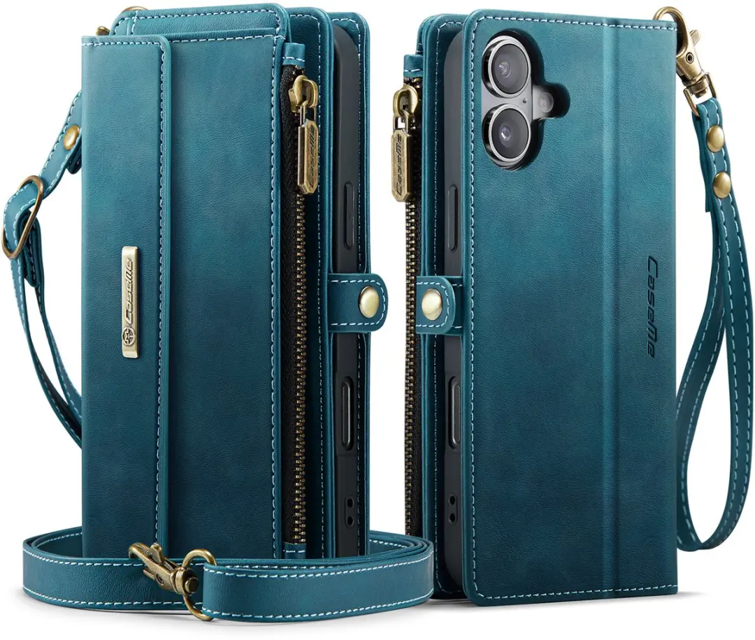 Caseme iPhone 17 Hoesje Portemonnee - Blauw - 9 Pasjes