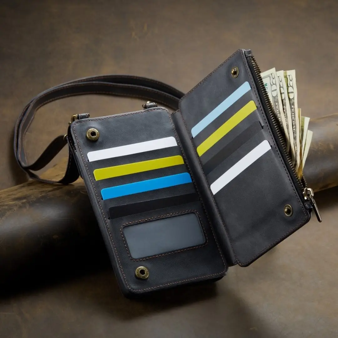 Caseme Me40 Crossbody Telefoontasje - 10 Pasjes - Zwart