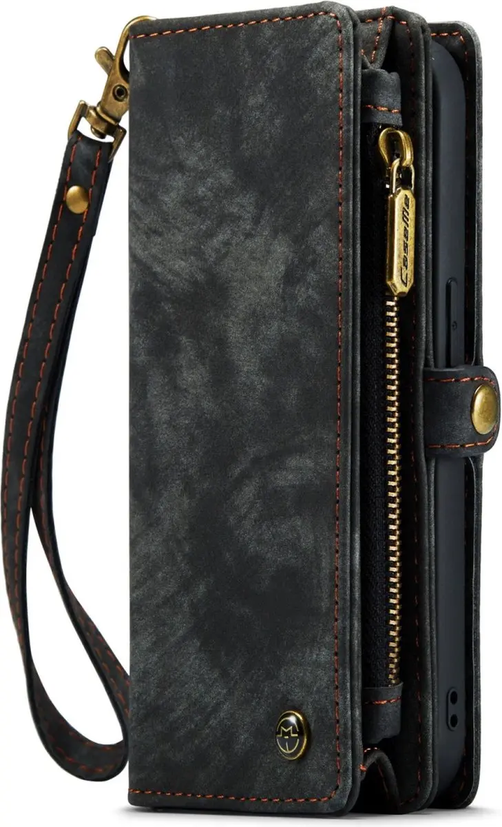Caseme Vintage Portemonneehoesje CSM-39265 - iPhone 15 Pro - 8 Pasjes - Zwart